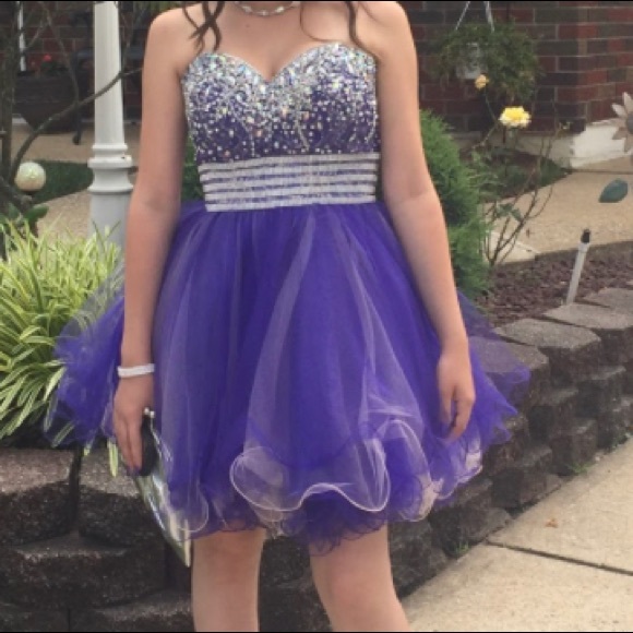 Strapless Short Purple Dress - Picture 1 of 6
